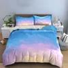 Pastel Blue Pink Yellow Watercolor Sky Duvet Cover SetSoft Gradient Cloud Bedding Includes 1 Duvet Cover And 2 PillowcaseGift