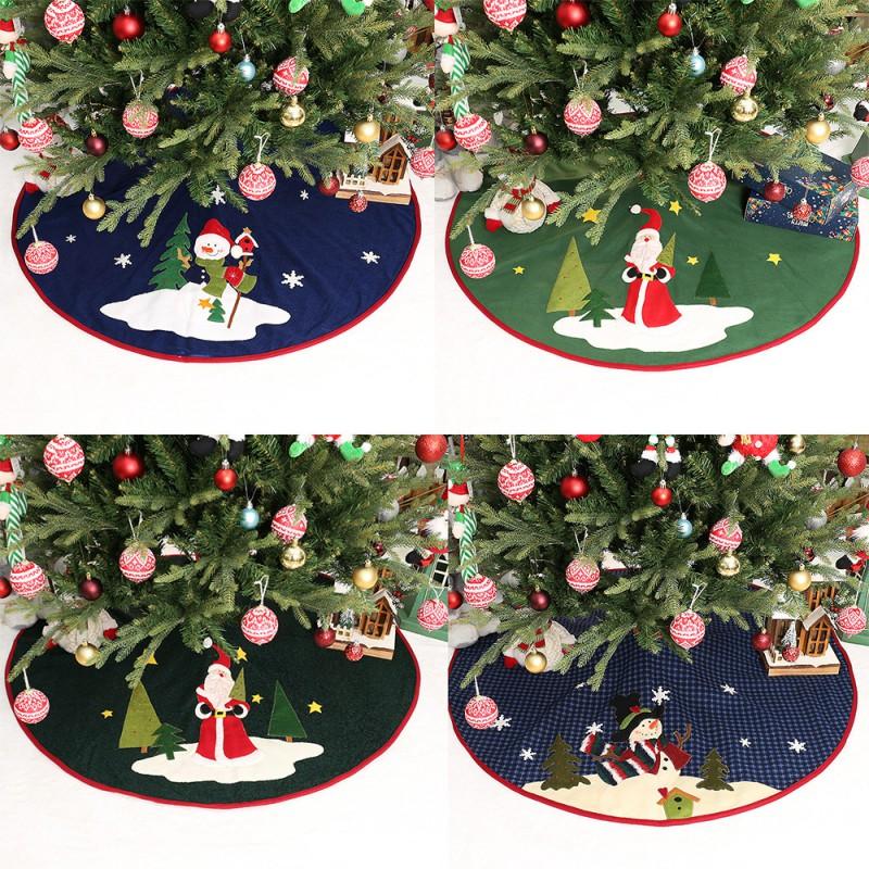 48 Inch Christmas Tree Skirt Decorative Floor Cover Holiday Home Decor American Style Semi-Handmade
