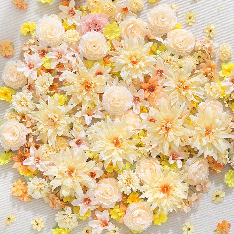 20/50Pcs Artificial Flowers Head Silk Fake Flower for Wedding Bride Decoration Party Supplies Home Decor Craft DIY Wreath Gifts