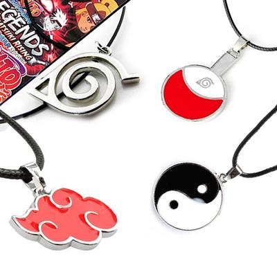 4 Styles Silver Color Naruto Muyemura Ninja Logo Pendant Necklace Traitor Satsuke Ayou Logo Pendant Anime Surrounding