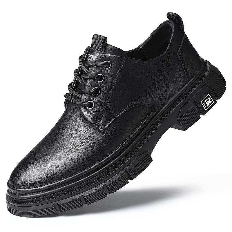 

2024 Весна и осень Новые мужские ретро-обувь с большим носком из кожи Мужские туфли ручной работы онлайн на толстой подошве со шнуровкой Одинарные туфли мужские 7368 44 чёрный