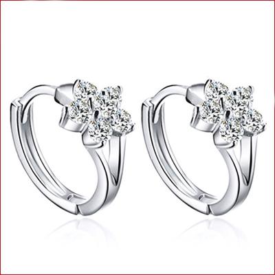 Fashion Silvering Earrings Stud Earrings Women's Earrings Cute Snowflake Ear Clip Eardrops Korean Jewelry