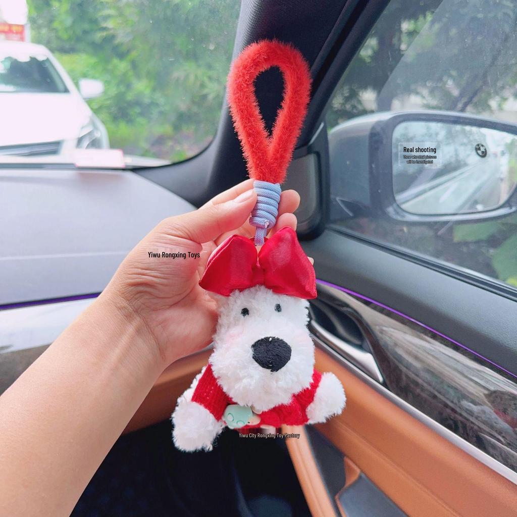 West Highland Terrier Plush Pendant: Stylish Sweater Bag Charm and Car Accessory