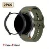 2pcs Strap & PC Case for Watch7/6/5/5Pro/4/FE Original Wave Stitch Color Buckle Semi-Covered Sweat-Proof for Sports