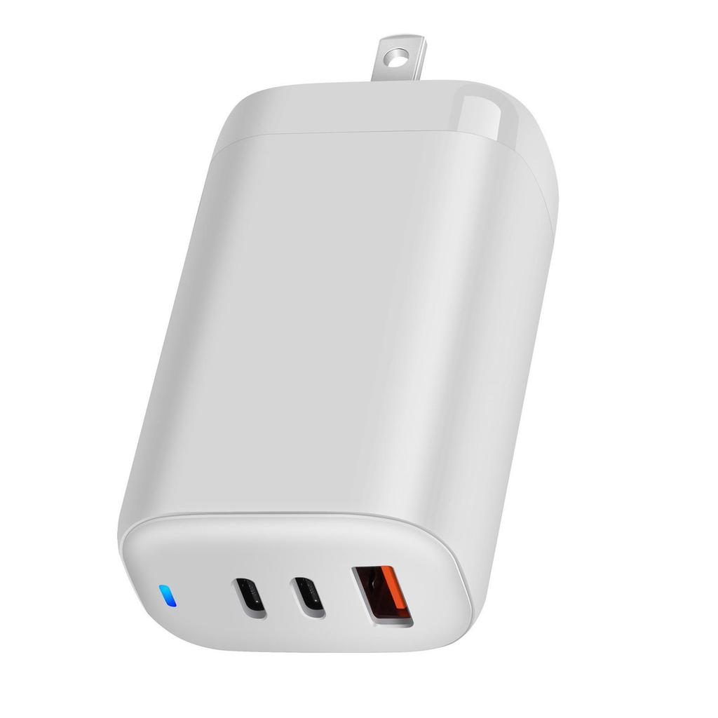 65W GaN Dual USB-C + A Charger with Replaceable Plug