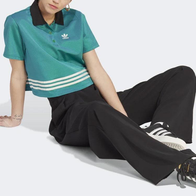Adidas Originals Adicolor 70-talls Retroserie Logotrykk Genser Kortermet Polo Dame Topper Grønn IK7851
