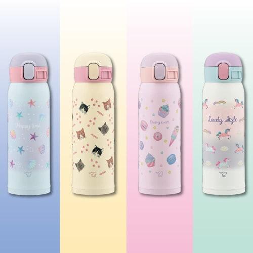 Zojirushi (ZOJIRUSHI) Water Bottle, Girls' Mug, Perfect for School, Stainless Steel Mug with Seamless Lid, One-Touch Closure, 480ml, Mermaid Blue, Int