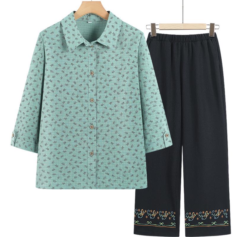 Nuovo Stile 2026 Camicia Estiva in Puro Cotone per Donne di Mezza Età e Anziane