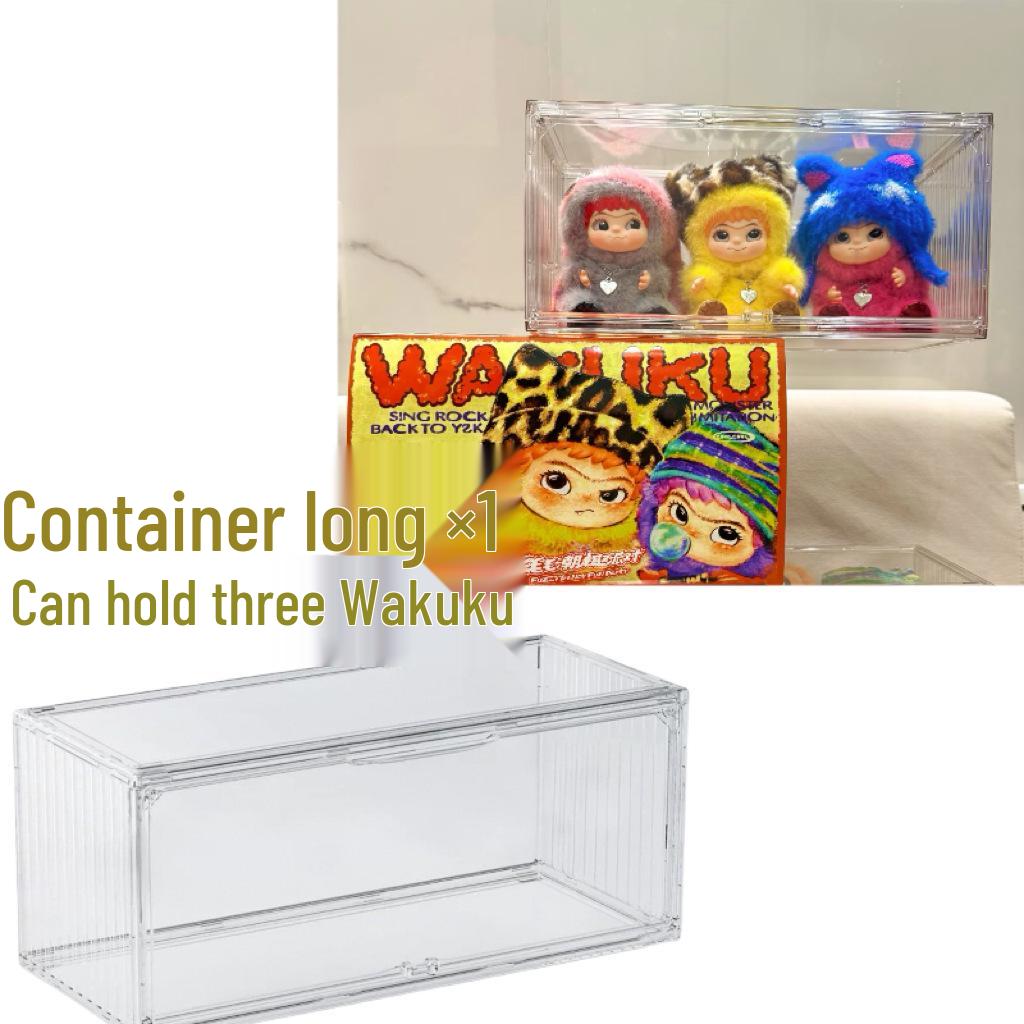 Transparent Vinyl Labubu Doll Display Storage Box for Pop Mart Figurines