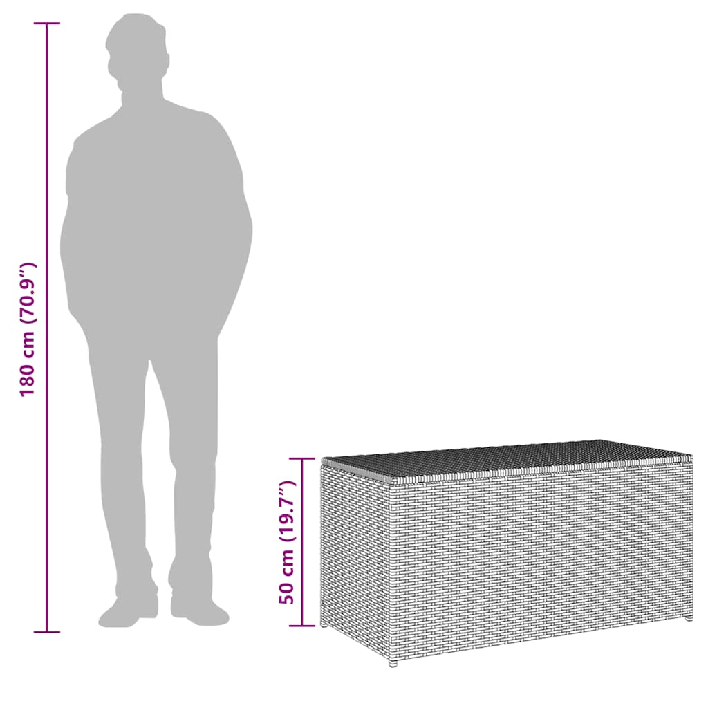 Garden Storage Box Poly Rattan 100 x 50 x 50 cm Black