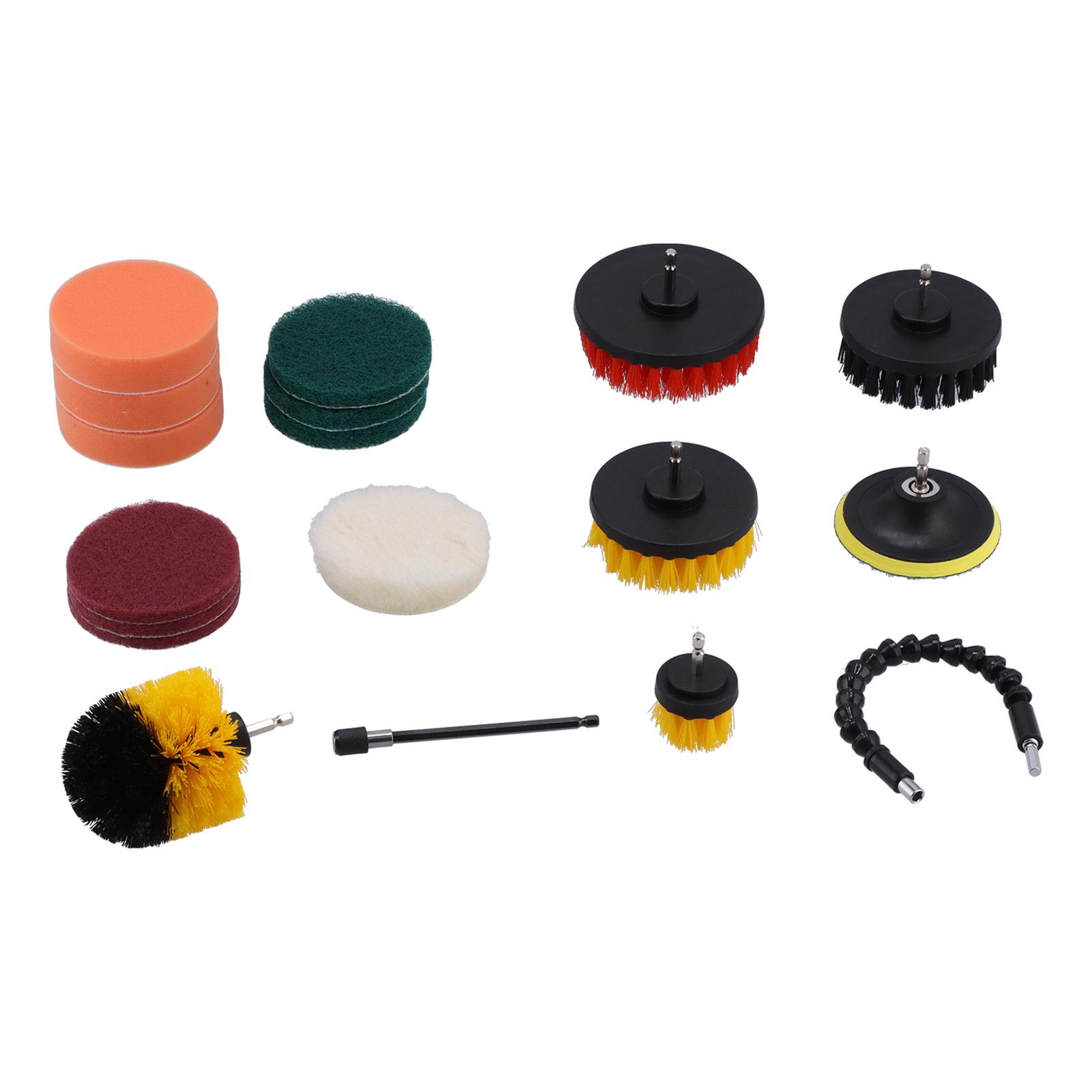 

19PCS Drill Brushes Set Electric Scrubber Cleaning Kit Polishing Pad Set Cleaning Tools for Car Bathroom Supplies
