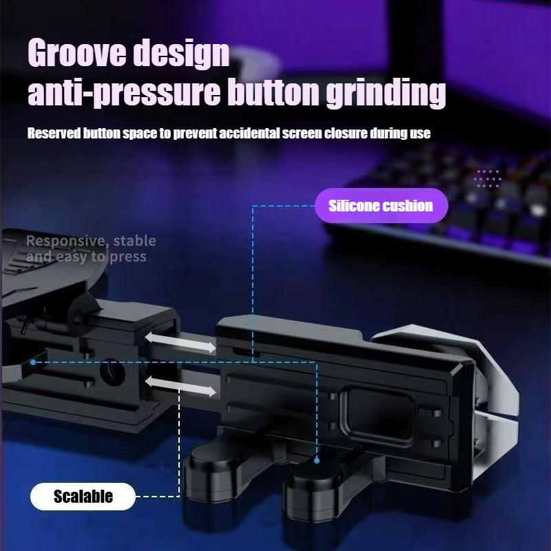 DY15 Mobile PUBG Game Trigger Aim Shooting ABS Alloy Key Button Six Finger Stretchable Sensitive Game Controller for IOS Android 5