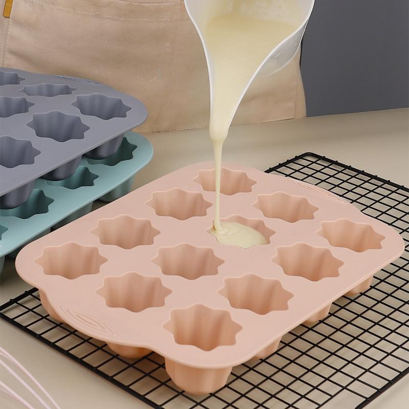 12 Cavity Silicone Octagon Mould Cake Pans Cupcake Muffin Mold Baking Tray Home Kitchen Cook Diy Tools