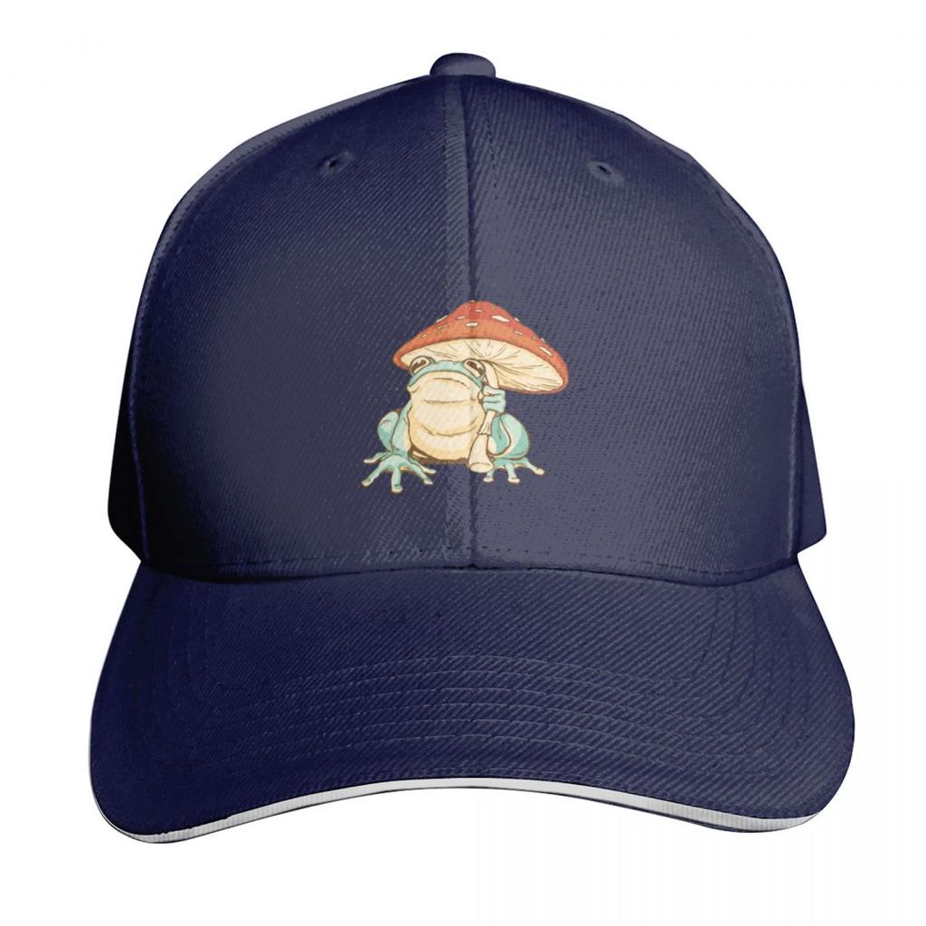 Cottagecore Frog With Mushroom Baseball Cap Hiking Hat Fishing Caps Unisex Funny Hats Sun Caps Womens Unisexs