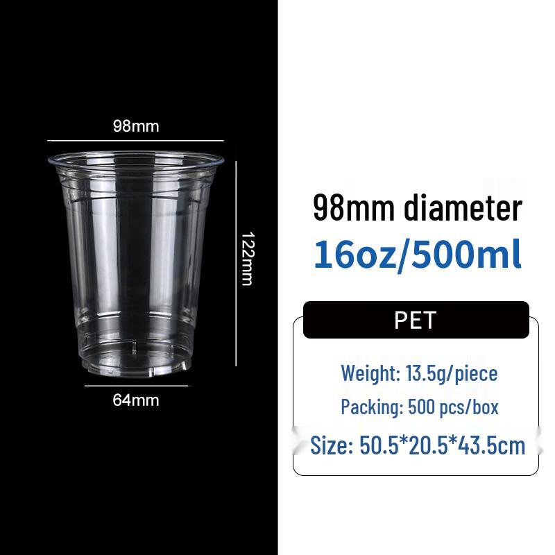 

GOWKE 16oz PET Disposable Takeaway Cups