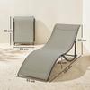 Set of 2 S-shaped Lounge Chair Foldable Sleeping Bed 165x61x63cm Khaki