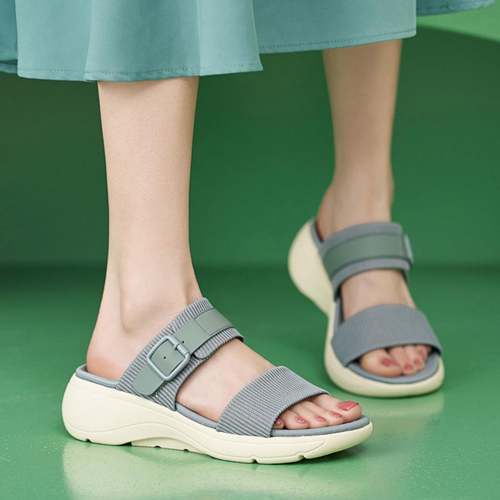 Women'S Walking Sandals Comfortable Air Cushion Platform Elastic Ankle Strap Open Toe Ourdoor Summer Shoes Sandalias Femininas