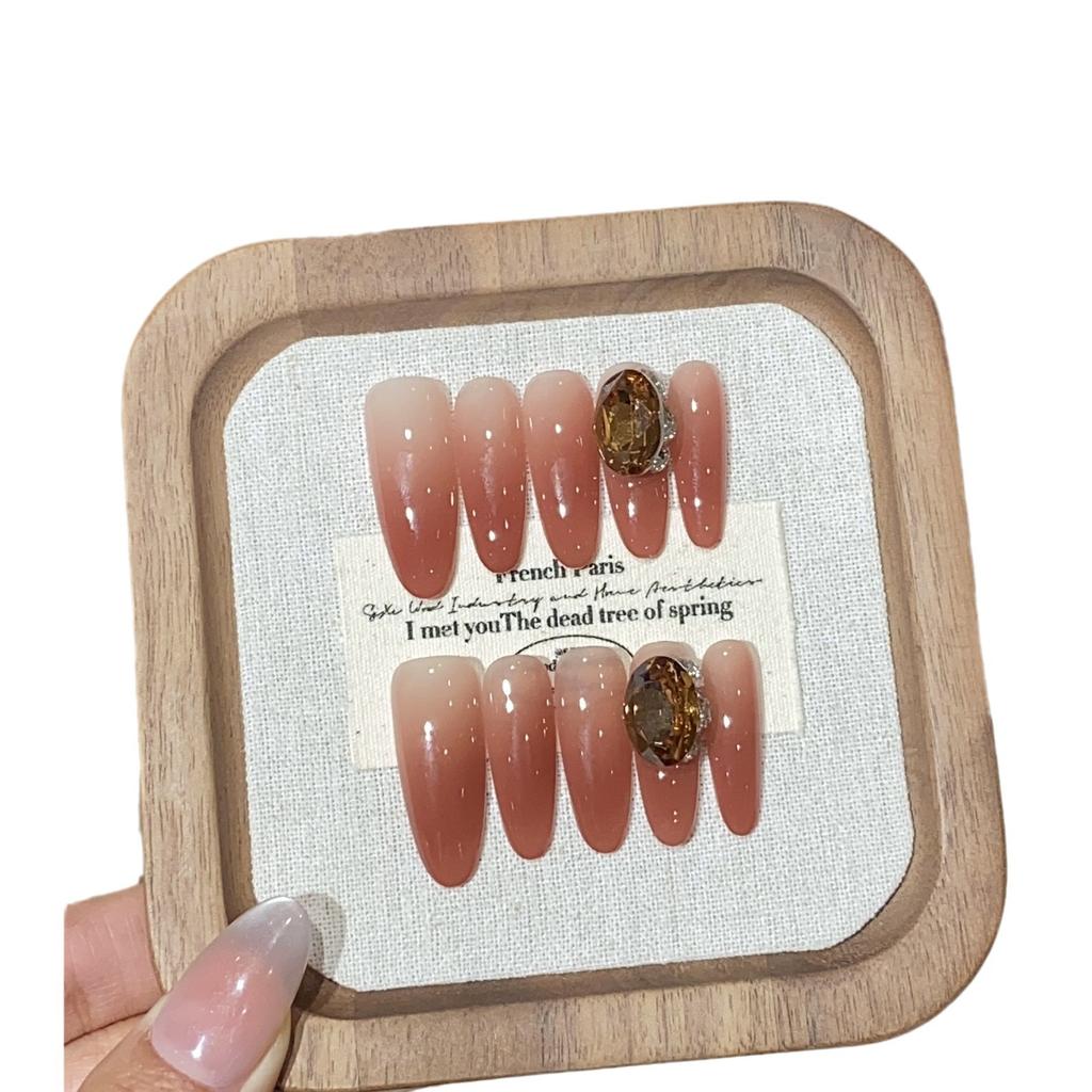 Daily Simple Handmade Gradient Red Brown Fine K9 Diamond Wealthy Daughter Patch Wearer