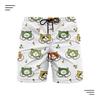 Mens Quick-Dry Beach Shorts With Digital Print Loose Fit Vacation Travel Sports