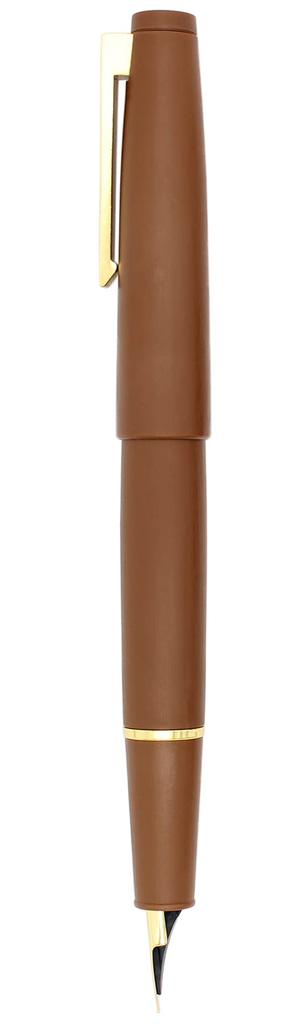 Gullor Color Fountain Pen Simple Converter and Gift Box Gold Extra Fine Nib Brown X80, Design, Included, Clip, (0.38mm),