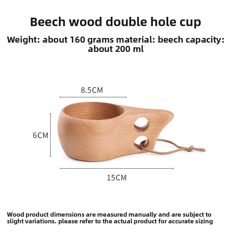 DIY Walnut Wooden Milk Cup Acacia Wood Salad Cup Solid Wood, Creative Mug with Handle Coffee Mug