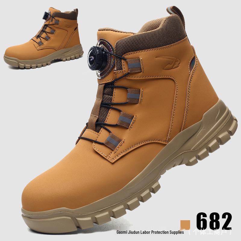 Durable Steel Toe Work Shoes: Wear-Resistant, Water-Repellent Microfiber Leather, Anti-Smash & Puncture, Comfortable for Long Standing.