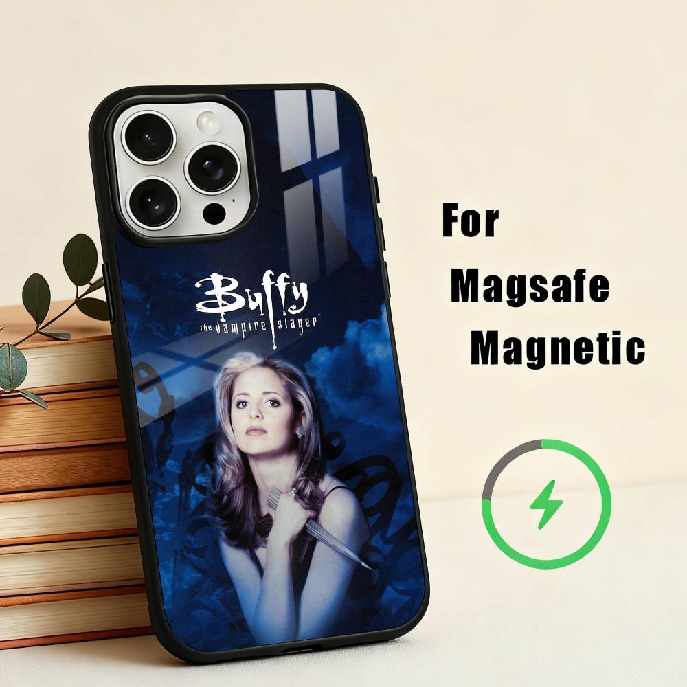 B-Buffy the V-Vampire Slayer Phone Case For iPhone17,16,15,14,13,12,11 Plus,For Magnetic Wireless Charge Cover