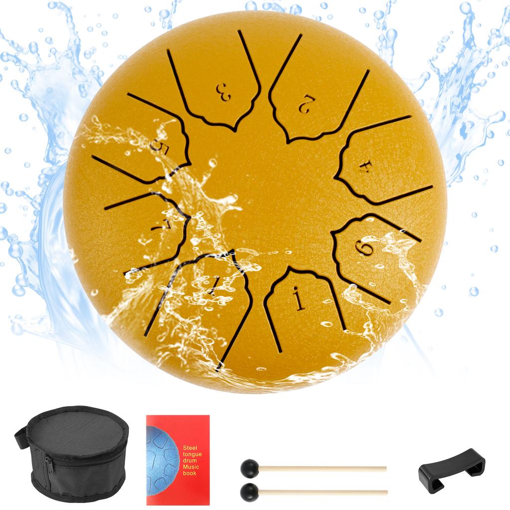 Rain Drum Tones Steel Tongue Drum Outdoors Rain Drum Instrument Mini Hand Drum Ethereal Drum Sticks Percussion Drum Accessories