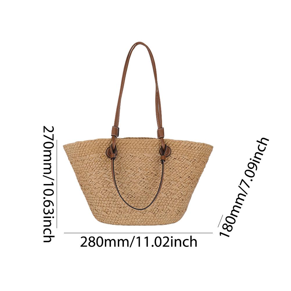 Straw Woven Tote Bags for Women Shoulder Raffia Bag 2025 Rattan Large Shopping Basket Beach Bag Luxury Crochet Handbag Tote Bag