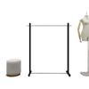 Black Stainless Steel Floor-Standing Garment Display Rack for Women's Clothing Store