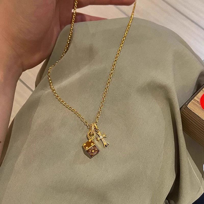 Gold Square Block Necklace, 2026 New Premium Minimal Delicate Clavicle Chain for Women