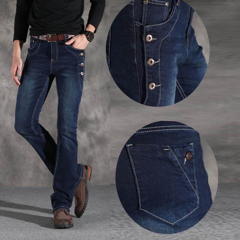 Men's Flare Jeans Korean Style Stretch Slim Men's Flared Denim Trousers Jeans Men