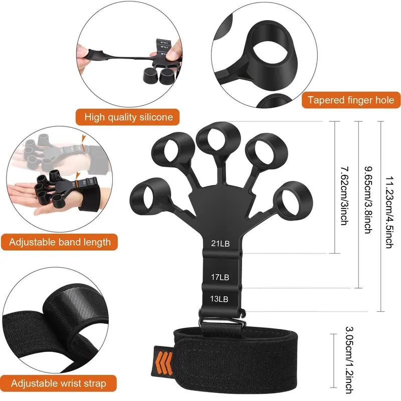 1-6pcs Hand Grip Strengthener Physical Tools Finger Trainer Training and Exercise Gym 6th Level Resistance Gripster Expander