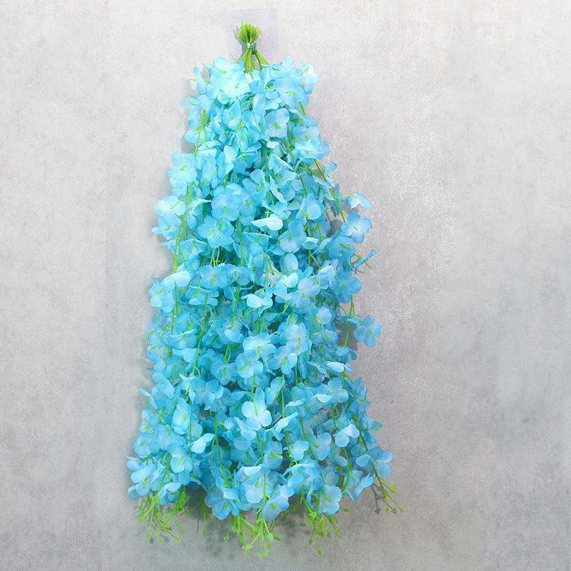 100CM Violet Artificial Flower Party Decoration Simulation Valentine S Day Wedding Wall Hanging Basket Flower Orchid Fake Flower