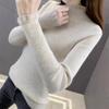 Semi-turtleneck Knitted Sweater Women's Spring and Autumn New Versatile Lace Splicing Sweater Backing Inner Top