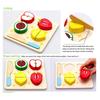 Madera Cortar Frutas Verduras Postres Colorido Comida de Juguete Set Para Juego de Simulación Para Niños