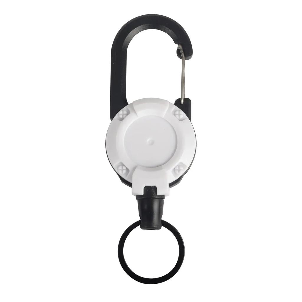 Retractable Keychain Heavy Duty Badge Reels Holder Keychain Black ID Badge Clip with Upgraded Stainless Steel Cord ID Strap