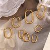 MamacitaSlay Klassische U-förmige Creolen 18K Gold Plated Damenohrringe Wasserdichter Edelstahl Damenschmuck