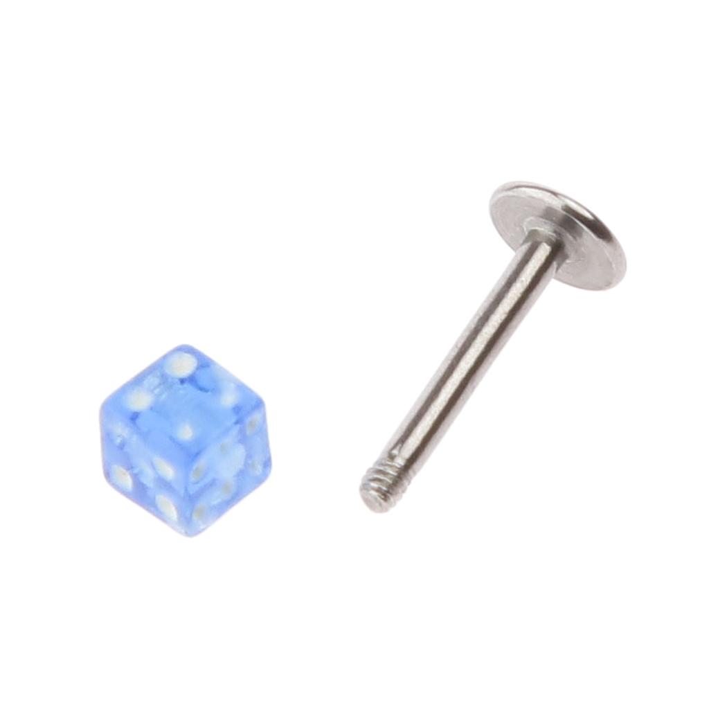 20 Stück Gemischte Würfel Lippenstecker Kinn Zunge Ringe Bar Labret Körperschmuck Piercing Schmuck