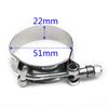 2In Motorrad Schlauchschellen Edelstahl T-Bolzen Auspuffrohrklemme Abdichtung Schweißen Marineklemmen 51-61mm