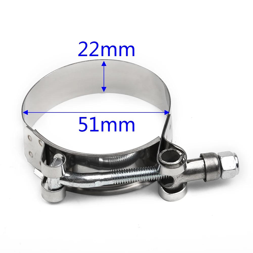 2In Motorrad Schlauchschellen Edelstahl T-Bolzen Auspuffrohrklemme Abdichtung Schweißen Marineklemmen 51-61mm