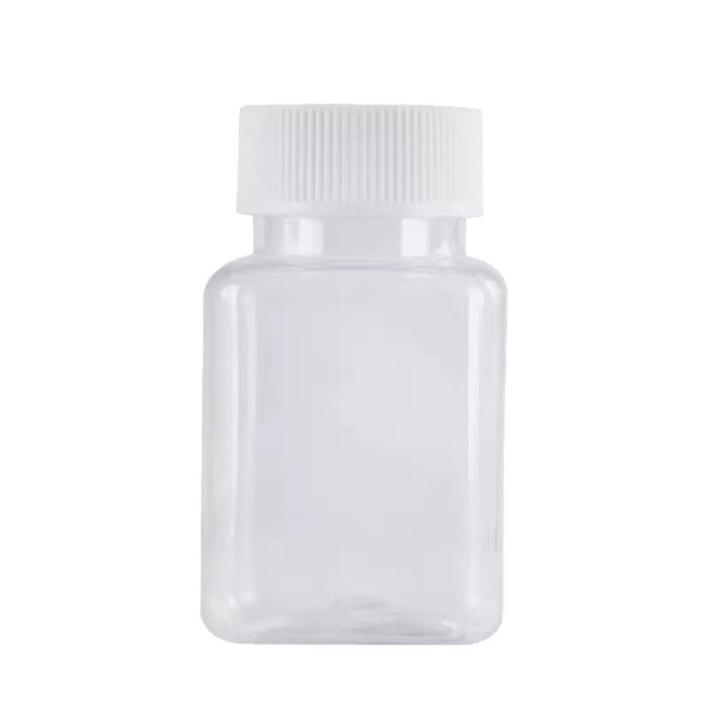 30ml PET Plastic Square Bottle for Capsules and Supplements, Sealed & Dispensing