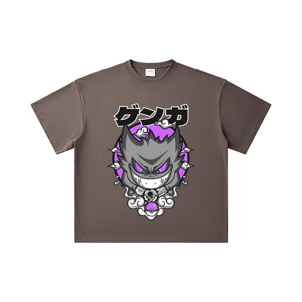 260 GSM Double Yarn 32 Count 100% Cotton Pokemon V10 Gengar Print Unisex Heavy Cotton T Shirt