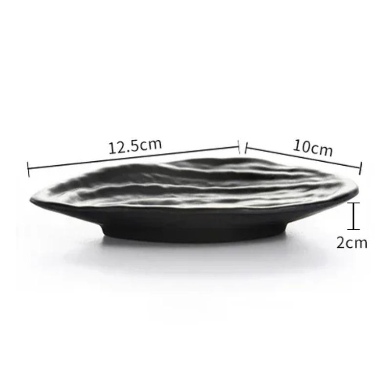 Western Steak Salad Dessert Plate Personality Creative Resistance To Fall Snack Food Grade Plastic Black Frosted Tableware