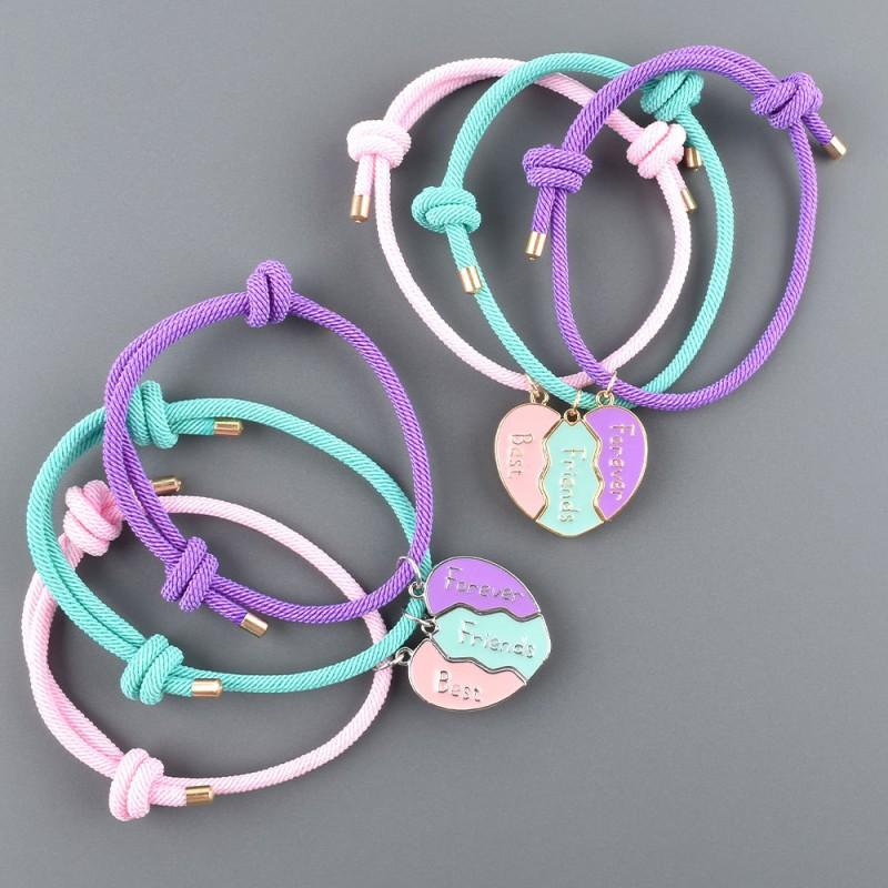 Cross-border New Milan Rope Love Magnetic Splicing Bracelet Simple Fashionable Three-person Best Friend