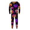 Halloween Printed Family Matching Hooded Long Sleeved Zippered Hooded Jumpsuit Set