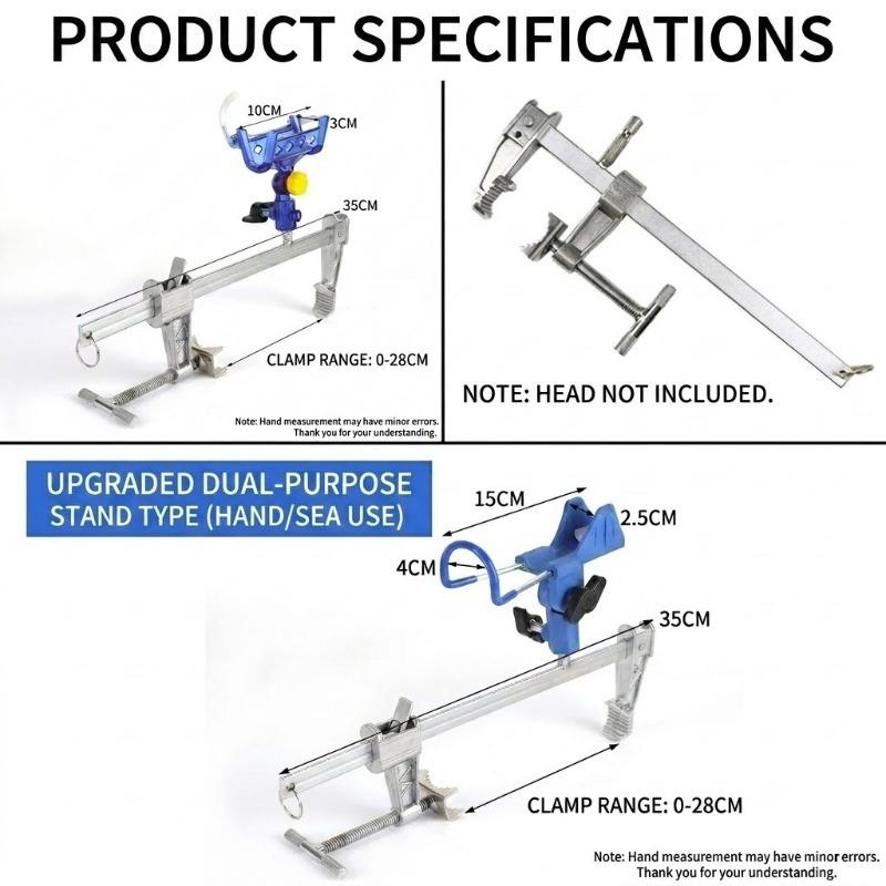 Clamp on Fishing Rod Holder Adjustable Boat Pole Bracket Rustproof Yacht Mount Portable Bass Sea Gear Tackle Tool Angler Yacht