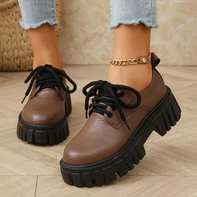 Shoes Female  Plus Size Loafers Women's High Heels Platform Office Pumps Women Round Toe Med Heel -tied Shoes Women