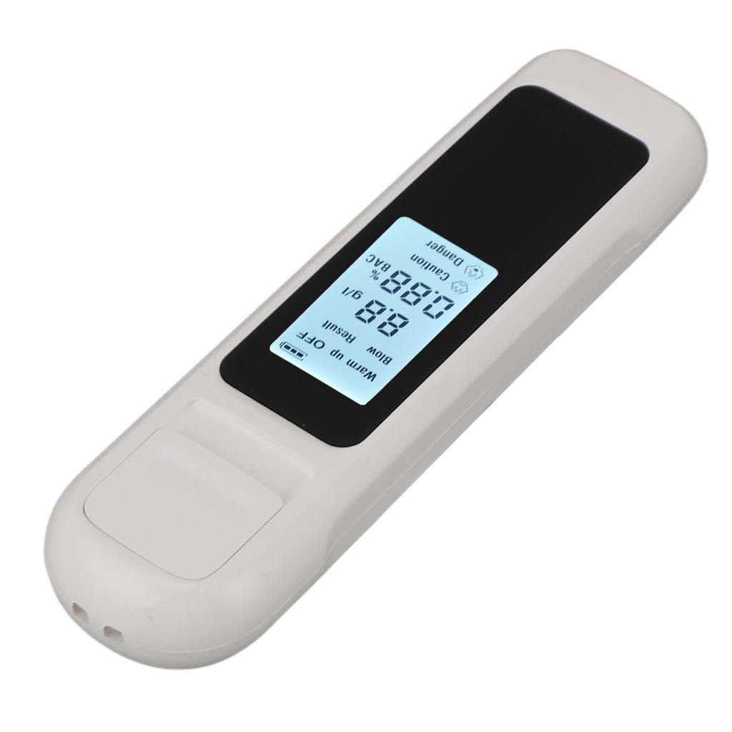 Alcohol Tester High Accuracy LCD Display USB Charging Portable Automatic Shutdown Breath Alcohol Tester for Home White