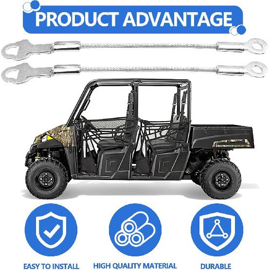 2PCS Tailgate Cable Compatible With Polaris Ranger 2005-2006, 500 2005-2010, 700 2005-2009, 800 2010-2016, 900D 2011-2014 Tail Gate Cable Replace #